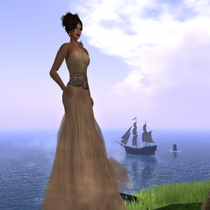 Goddess Jewels Champagne Gown by Paris METRO Couture - Teleport Hub - teleporthub.com