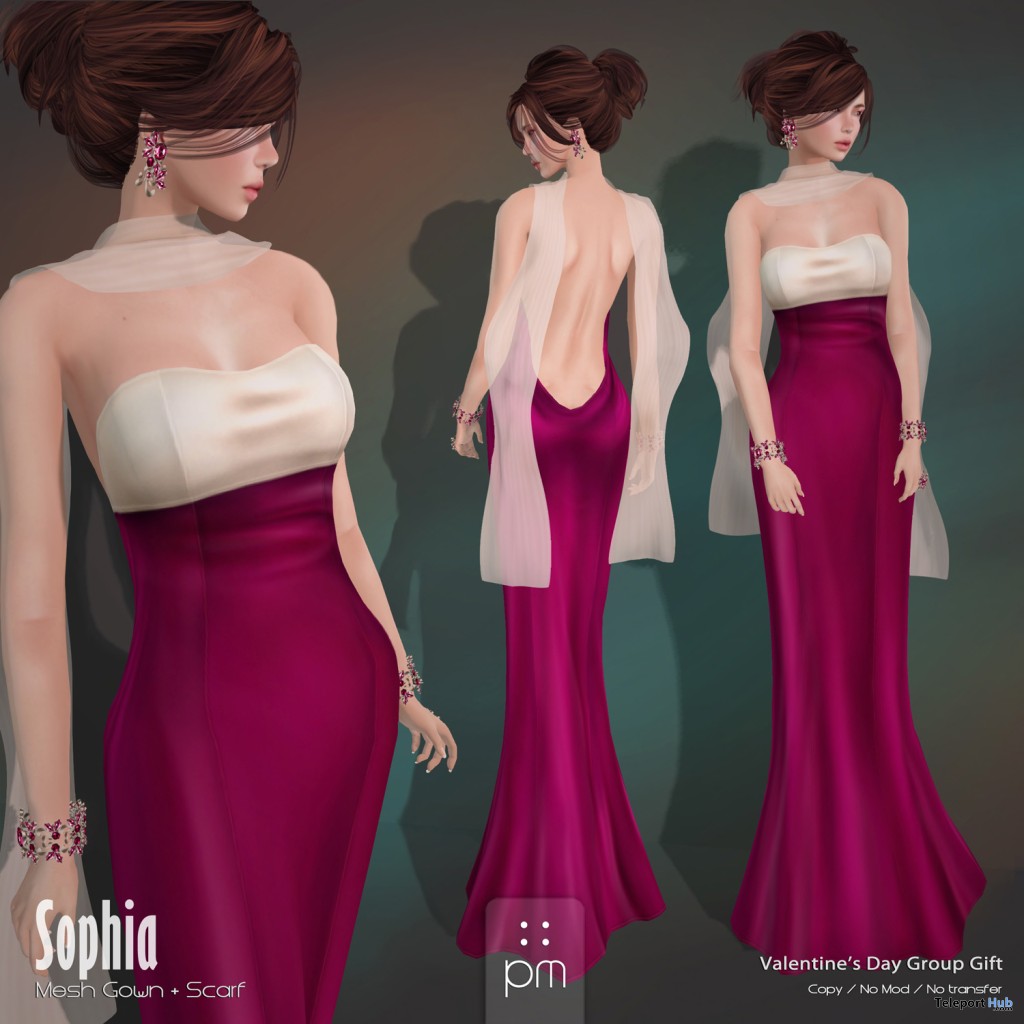 Sofia Gown and Scarf Group Gift by PurpleMoon - Teleport Hub - teleporthub.com