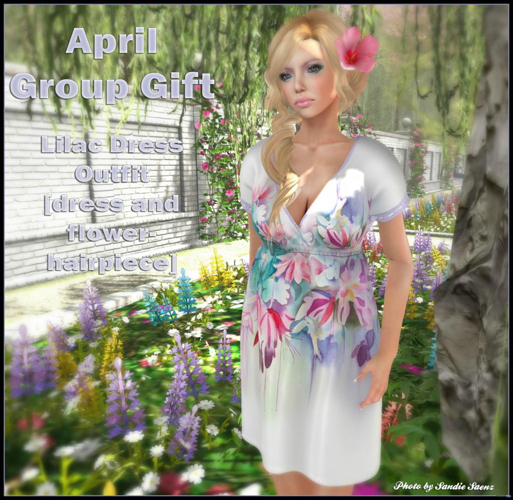 Lilac Dress Outfit April 2015 Group Gift by FA CREATIONS - Teleport Hub - teleporthub.com
