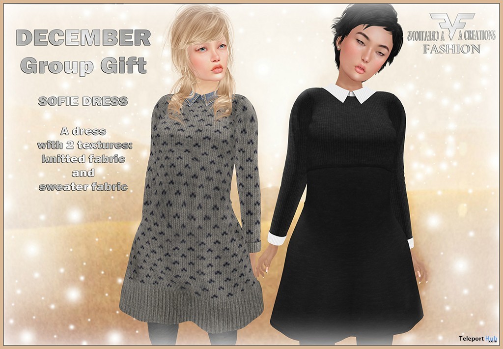 Sofie Dress 2 Versions Group Gift by FA CREATIONS - Teleport Hub - teleporthub.com