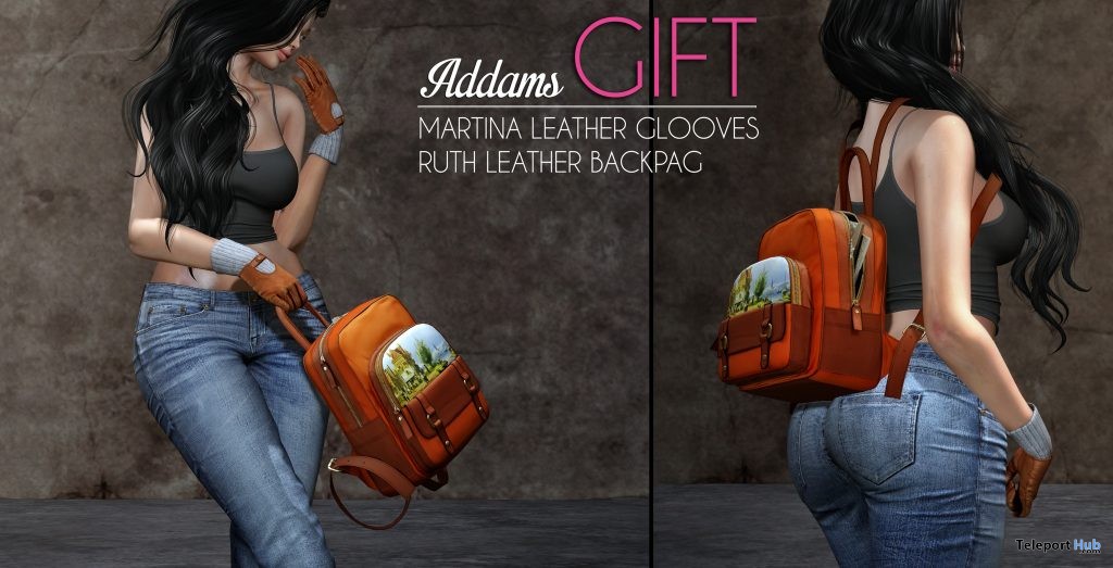 Martina Leather Gloves and Ruth Leather Backbag Group Gift by Addams - Teleport Hub - teleporthub.com