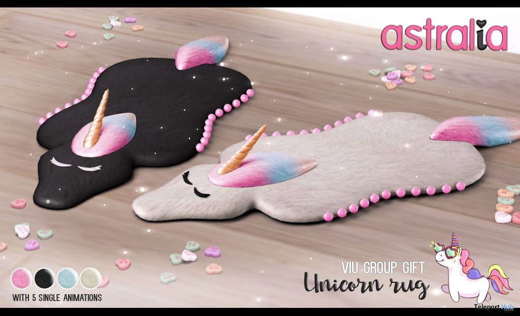 Unicorn Rug January 2019 Group Gift by Astralia - Teleport Hub - teleporthub.com
