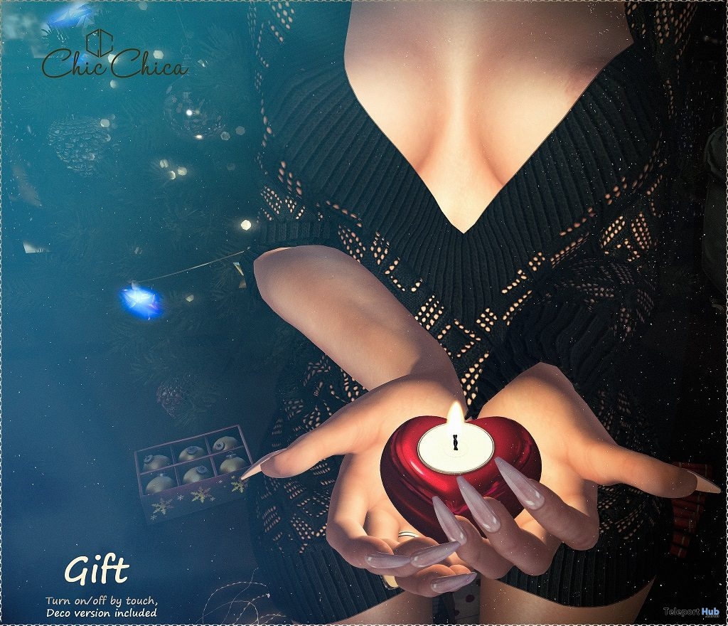 Flaming Heart Candle December 2018 Gift by ChicChica - Teleport Hub - teleporthub.com