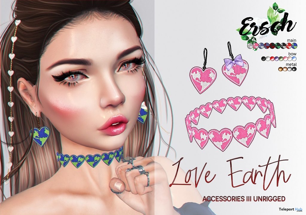 Love Earth Accessories with HUD January 2019 Group Gift by ERSCH - Teleport Hub - teleporthub.com