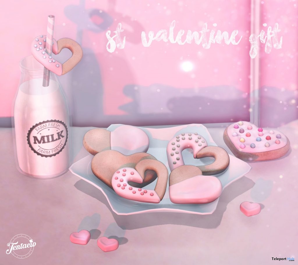 Valentine Cookies & Milk February 2019 Group Gift by Tentacio - Teleport Hub - teleporthub.com