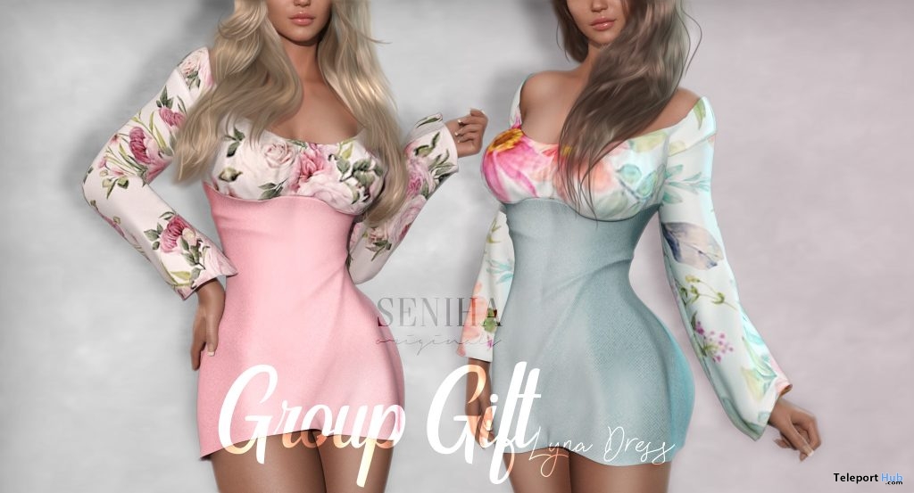 Lyna Dress March 2019 Group Gift by Seniha Originals - Teleport Hub - teleporthub.com