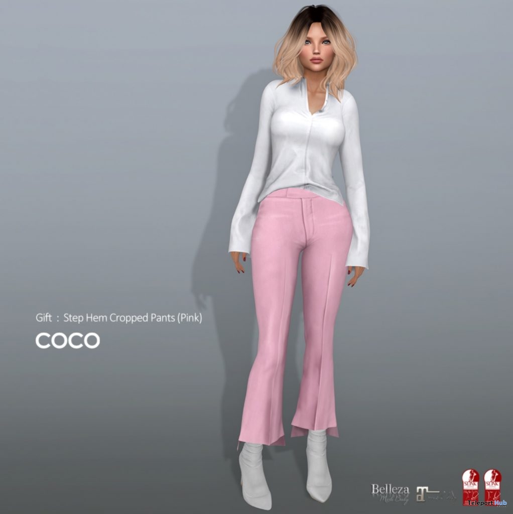 Step Hem Cropped Pants Pink March 2019 Gift by COCO Designs - Teleport Hub - teleporthub.com