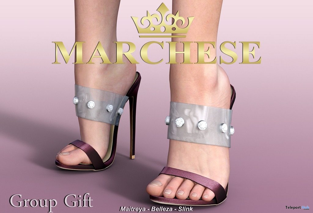 Amber High Heels April 2019 Group Gift by Marchese - Teleport Hub - teleporthub.com