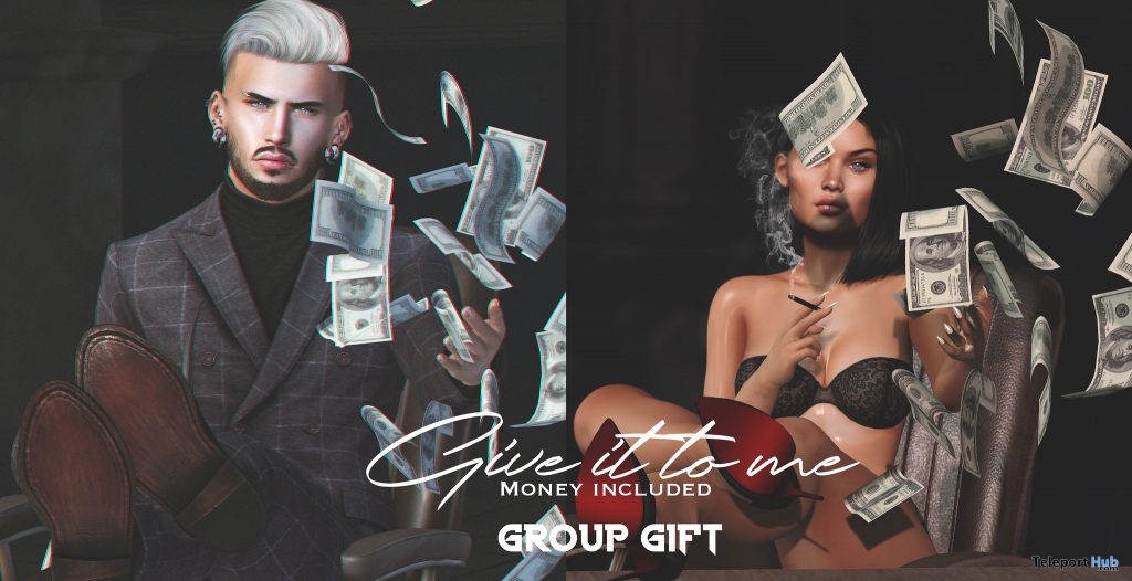 Give It To Me Unisex Pose With Money Prop May 2019 Group Gift by Navajo - Teleport Hub - teleporthub.com