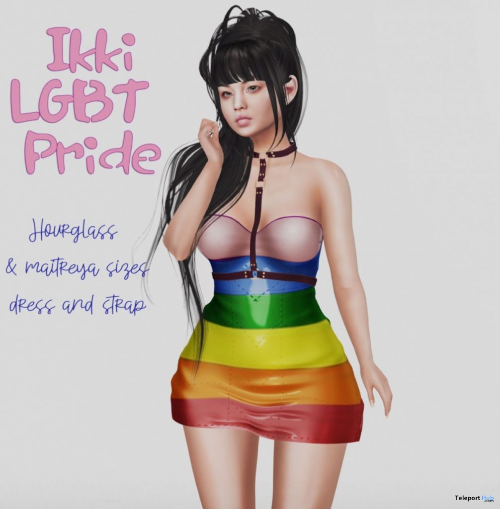 Ikki LGBT Pride Dress & Strap June 2019 Group Gift by Una - Teleport Hub - teleporthub.com