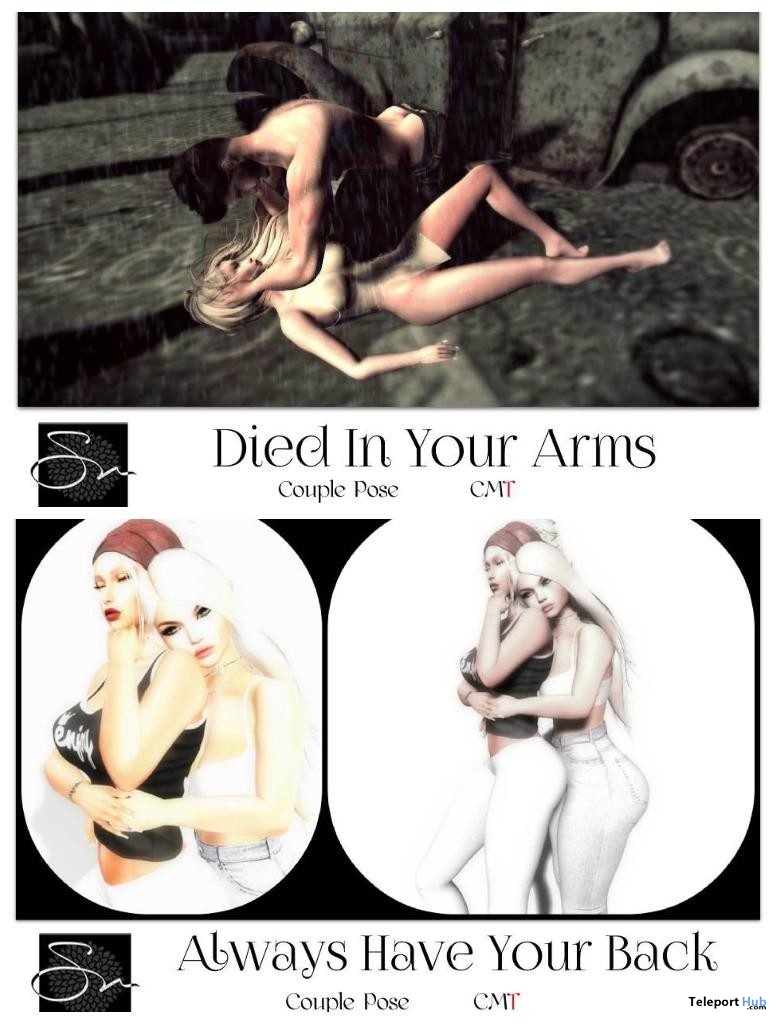 Always Have Your Back & Died In Your Arms Poses June 2019 Group Gift by Something New - Teleport Hub - teleporthub.com