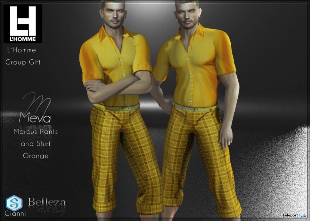 Marcus Outfit Set L’HOMME Magazine August 2019 Group Gift by Meva - Teleport Hub - teleporthub.com