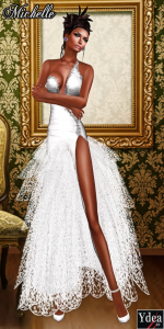 Michelle White Gown December Group Gift by Ydea - Teleport Hub - teleporthub.com