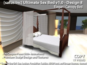 [satus Inc] Ultimate Sex Bed v1.0 - Design 8 Elegant Canopy Bed - teleporthub.com