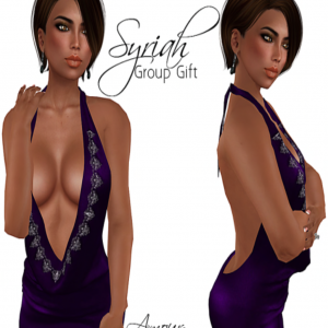 Syriah Purple Mesh Dress Group Gift by Amour Fashions - Teleport Hub - teleporthub.com