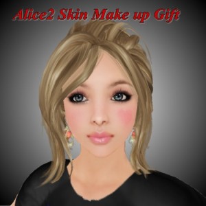 Alice2 Skin Makeup Gift with Pink Heart Cheek Tattoo by Heaven's Skin&Shape - Teleport Hub - teleporthub.com