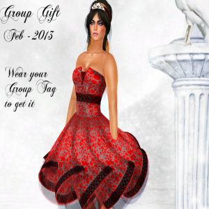 Red Dress February Group Gift by Glitterati by Sapphire - Teleport Hub - teleporthub.com