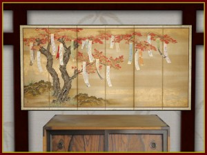 Autumn Maple Painting Japanese Mural Art by RE Blueprint Designs - Teleport Hub - teleporthub.com