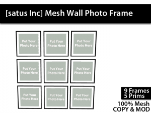 Mesh Wall Photo Frame Group Gift by [satus Inc] - Teleport Hub - teleporthub.com