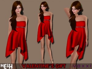 Mesh Silky Valentine's Dress by voxxi - Teleport Hub - teleporthub.com