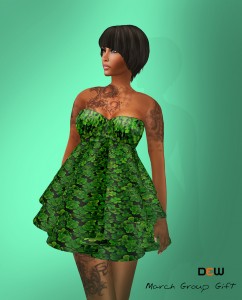Green Dress March Group Gift By DEW Fashion - Teleport Hub - teleporthub.com