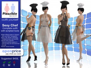 Sexy Chef Complete Outfits for Ladies by Plausible Body - Teleport Hub - teleporthub.com