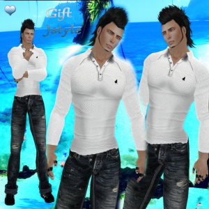 Male White T-Shirt and Jean Group Gift by JStyle - Teleport Hub - teleporthub.com