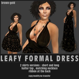 Leafy Formal Short and Long Dress by ROXY CLOTHING - Teleport Hub - teleporthub.com