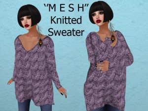 Knitted Loose Mesh Sweater Mauve - Teleport Hub - teleporthub.com