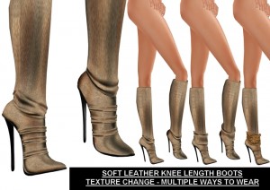 Soft Stone Leather Knee Length Boots Promo by Affordable Living - Teleport Hub - teleporthub.com