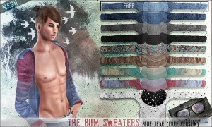The Bum Sweater Blue Jean by bleak - Teleport Hub - teleporthub.com