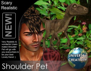 Mesh Realistic Dinosaur Shoulder Pet Limited Time Promo by Universal Creativity - Teleport Hub - teleporthub.com