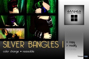 Silver Bangles by DOLLHOUSE - Teleport Hub - teleporthub.com