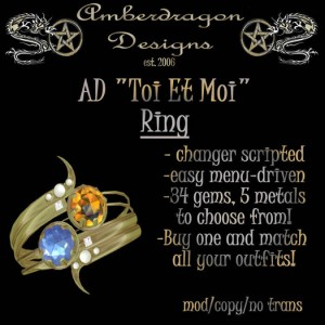 Ring "Toi Et Moi" by Amberdragon Designs - Teleport Hub - teleporthub.com