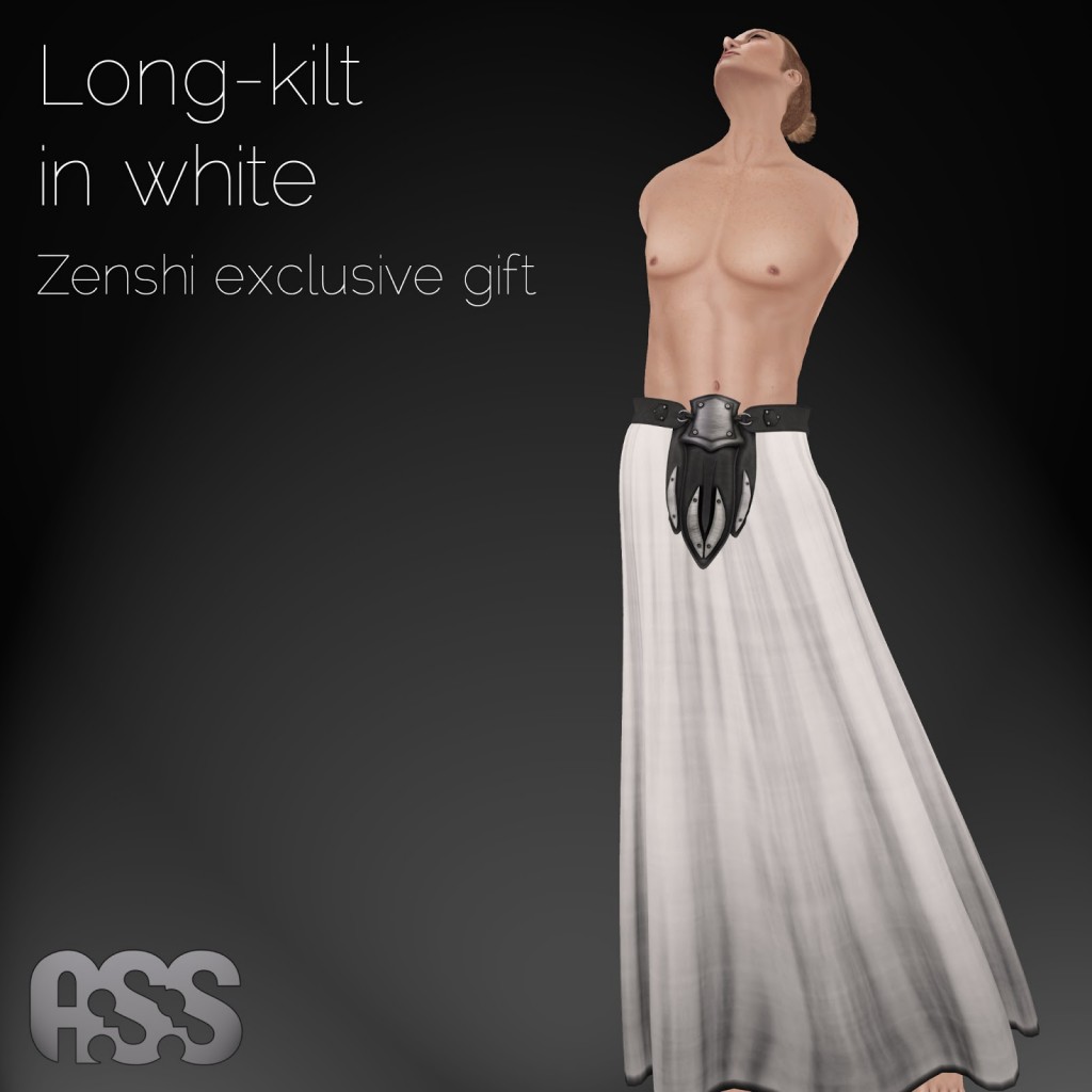 Long-kilt In White Zehshi Exclusive Gift by A:S:S - Teleport Hub - teleporthub.com