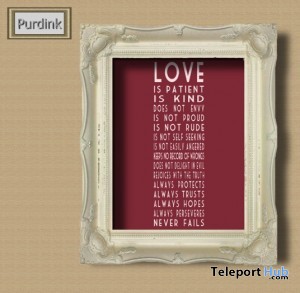 LOVE Corinthians Red Picture in White Ornate Frame by Purdink - Teleport Hub - teleporthub.com
