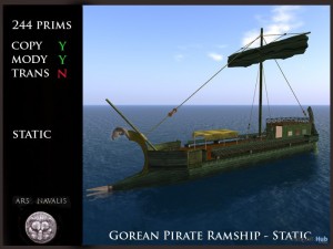 Gorean Pirate Ship Static Model by Ars Navalis - Teleport Hub - teleporthub.com