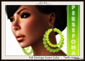 Felt Earrings Green by Persefona - Teleport Hub - teleporthub.com