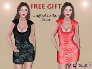 Mesh Ruffled Collar Dress by voxxi - Teleport Hub - teleporthub.com