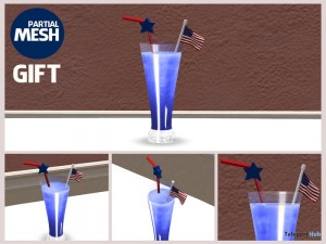 Mesh 4th of July Blue Cocktail by Magic Party - Teleport Hub - teleporthub.com