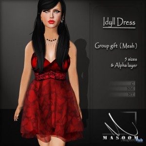 Ldyll Red Dress Group Gift by Masoom - Teleport Hub - teleporthub.com