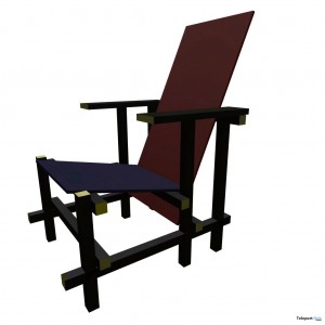 Gerrit Rietveld Red and Blue Chair Group Gift by Warm Animations Lisa - Teleport Hub - teleporthub.com