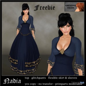 Nadia Medieval Style Blue Gown by Creative Chaos - Teleport Hub - teleporthub.com
