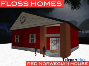 Xmas Red Norwegian Cabin by Floss Homes - Teleport Hub - teleporthub.com