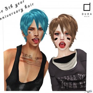 Unisex Hair 3rd Year Anniversary Group Gift by DURA - Teleport Hub - teleporthub.com