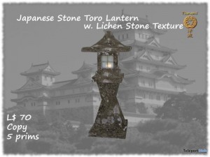 Japanese Toro Lantern Lichen Stone by Tsunami Creations - Teleport Hub - teleporthub.com