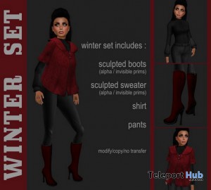 Red Winter Outfit by ROXY - Teleport Hub - teleporthub.com