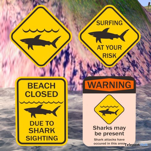 Free Shark Sign Collection by Photon Pink - Teleport Hub - teleporthub.com