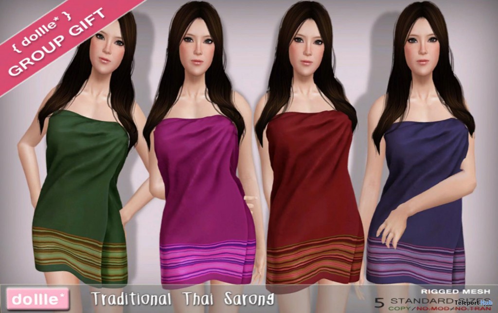 Traditional Thai Sarong 6 Colors Group Gift by DOLLLE - Teleport Hub - teleporthub.com