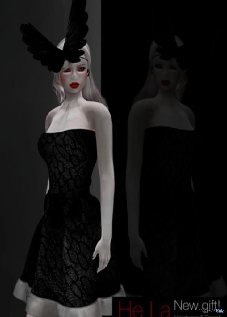 Black Lace Dress Group Gift by He La - Teleport Hub - teleporthub.com